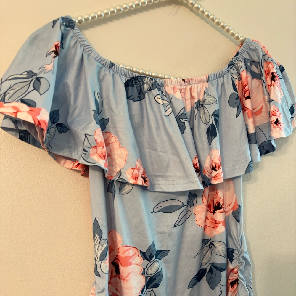 Maternity Floral Fitted Summer Dress - Picture 5 of 6